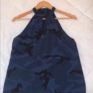 DREW Blue Camo Blouse